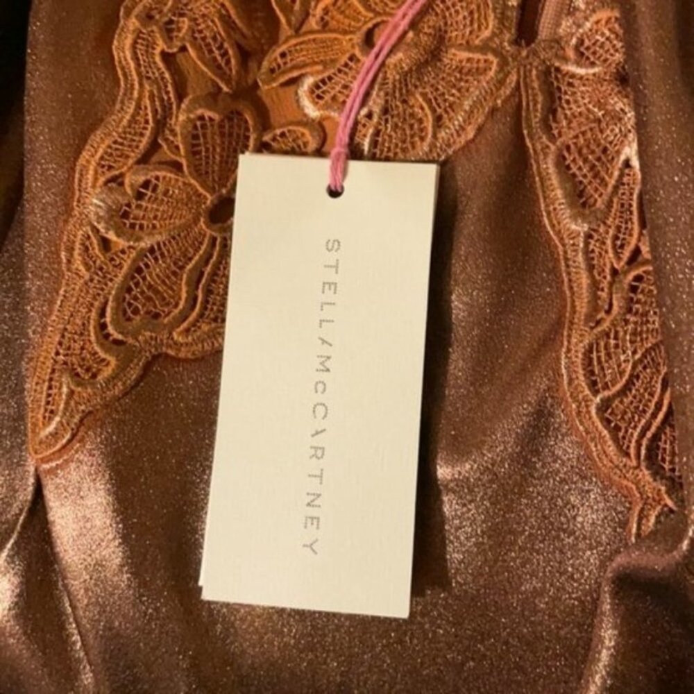 Stella McCartney silk sleeveless blouse coffee colored Size 8 - Picture 4 of 6